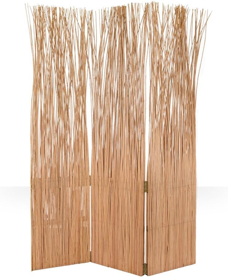 Homestyle4u Kamerscherm 120x170 cm lichtbruin 3-delig wilg