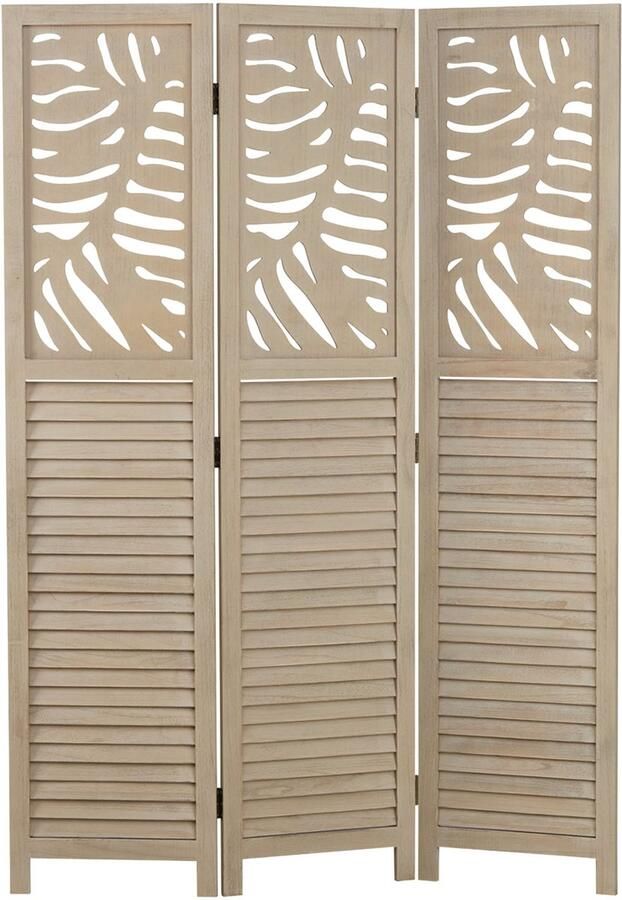 Homestyle4u Kamerscherm 120x170 cm Naturel 3-delig