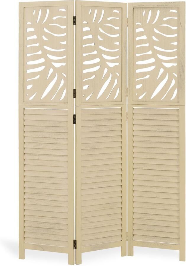 Homestyle4u Kamerscherm 120x170 cm Naturel 3-delig - Foto 3