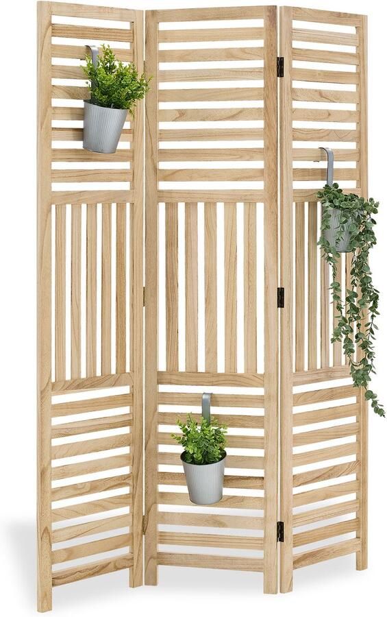 Homestyle4u Kamerscherm 120x170 cm Natuurlijk 3 st