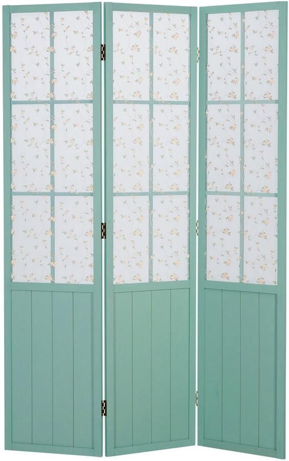 Homestyle4u Kamerscherm 120x170 cm Turquoise 3-delig