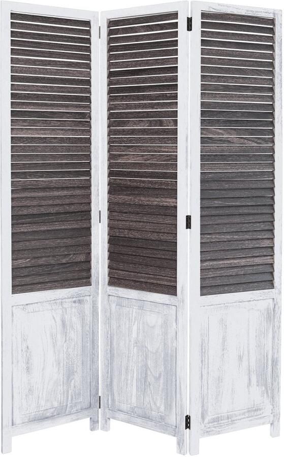 Homestyle4u Kamerscherm 120x170 cm wit 3-delig shabby