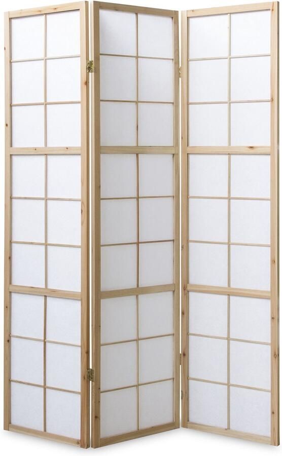Homestyle4u Kamerscherm 132x175 cm Bruin 3-delig Shoji