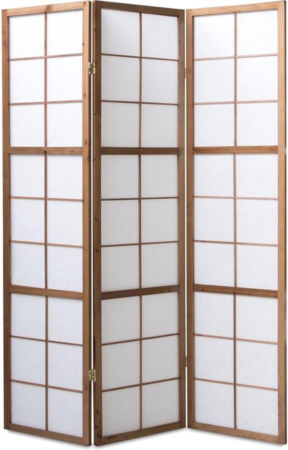 Homestyle4u Kamerscherm 132x175 cm Bruin 3-delig Shoji