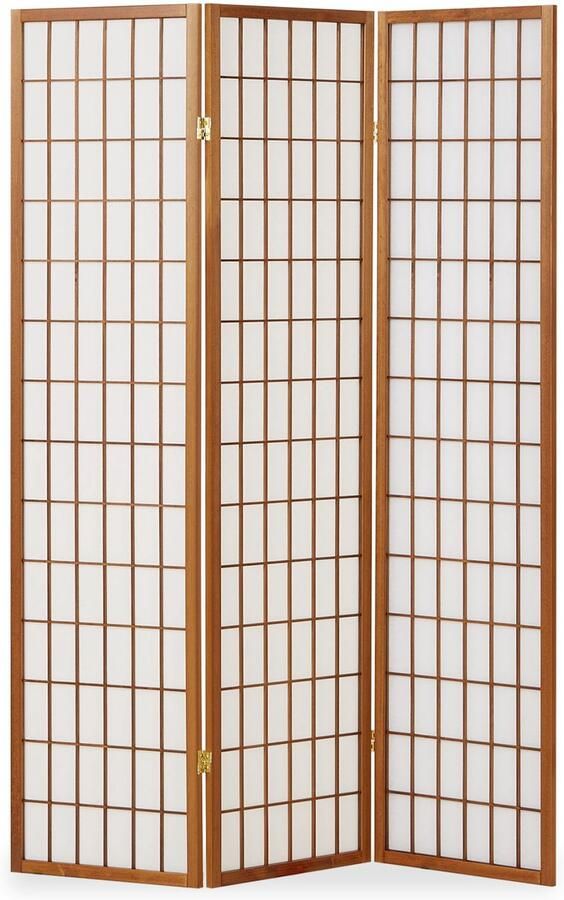 Homestyle4u Kamerscherm 132x175 cm Bruin 3-delig Shoji