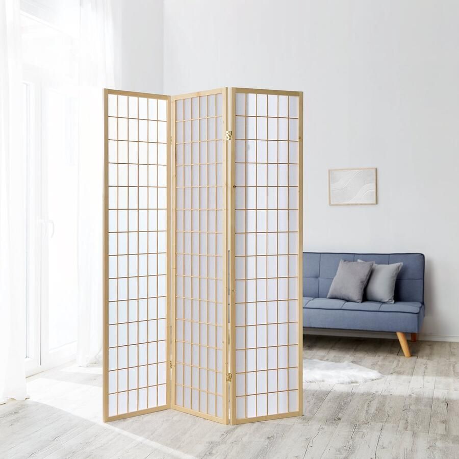 Homestyle4u Kamerscherm 132x175 cm natuur 3-delig Shoji - Foto 2