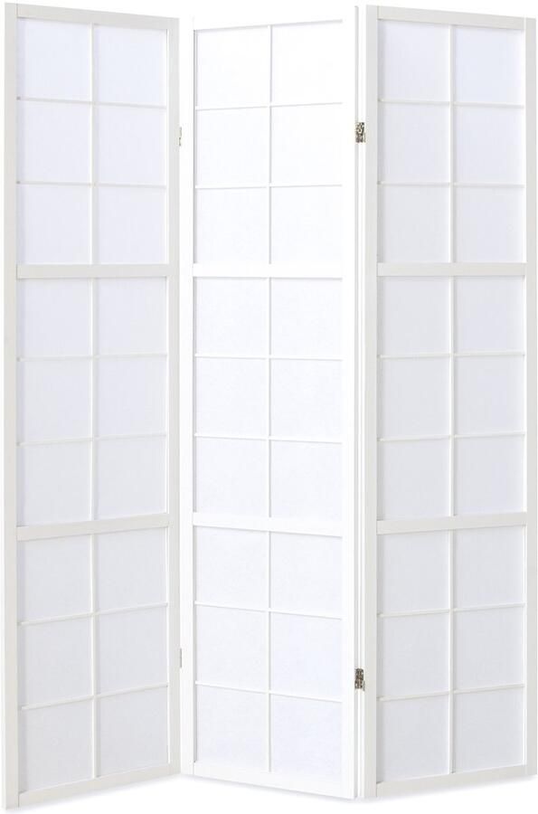 Homestyle4u Kamerscherm 132x175 cm Wit 3-delig Shoji