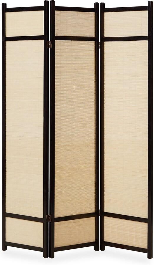 Homestyle4u Kamerscherm 132x175 cm zwart 3-delig bamboe