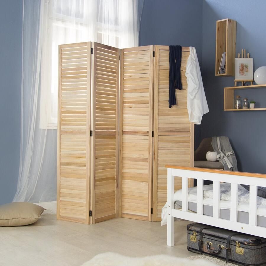 Homestyle4u Kamerscherm 160x170 cm Naturel 3-delig