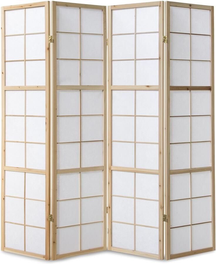 Homestyle4u Kamerscherm 176x175 cm Bruin 4-delig Shoji