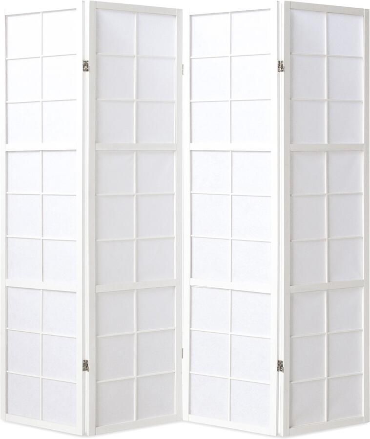 Homestyle4u Kamerscherm 176x175 cm Wit 4-delig Shoji
