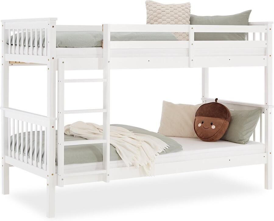 Homestyle4u Kinderbed 90x200 cm wit met lattenbodem Ombouwbaar Eenpersoonsbed