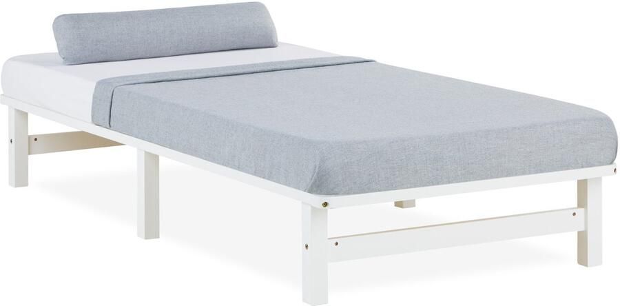 Homestyle4u Palletbed 90x200 cm Eenpersoonsbed Wit