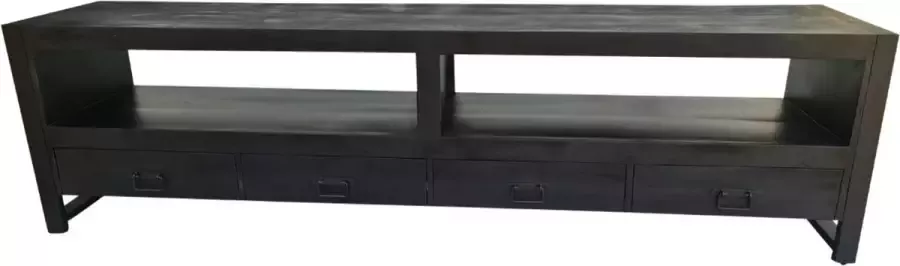 Tv meubel Finn tv kast zwart industriele tv meubel 220 cm