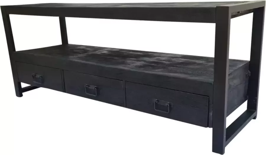 Tv meubel Finn Tv meubel industrieel Tv meubel zwart 150 cm