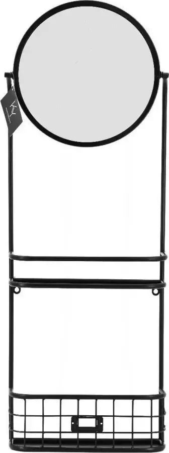 Homestylingshop Wandrek industrieel metaal met spiegel 95 cm