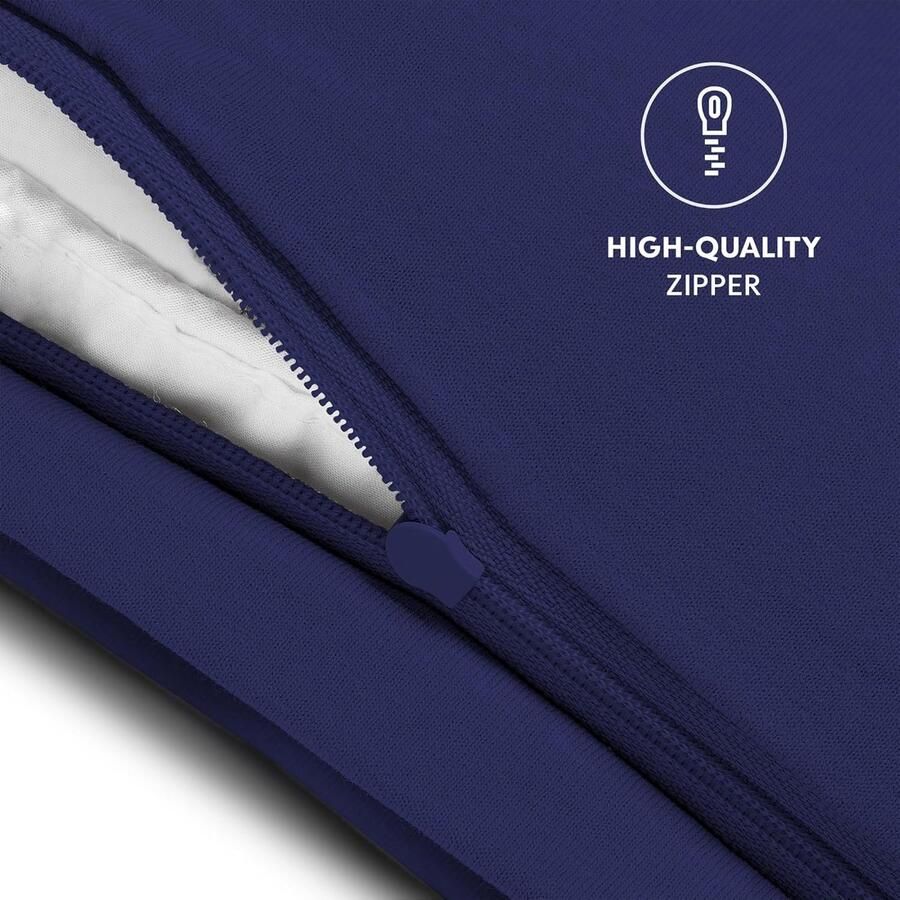Hometex Kussensloop (Set van 2) – Donkerblauw Katoen Voor Kussens 40 x 80 cm 100% Jersey Katoen Beddengoed Dubbel Bed Kussensloop Kussenbeschermer Bestendig en Hypoallergeen