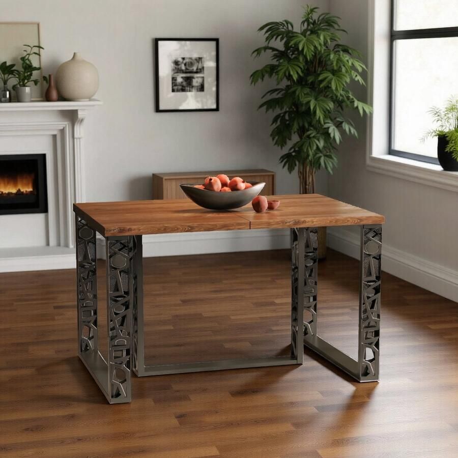 Hometotry Luxe Uitschuifbare Eettafel Stirling Eiken – Rechthoekig – 8 Personen – Robuust Hout Fineer – Verstelbare Lengte 130-330 cm – Stijlvolle Eettafel voor Woonkamer & Keuken