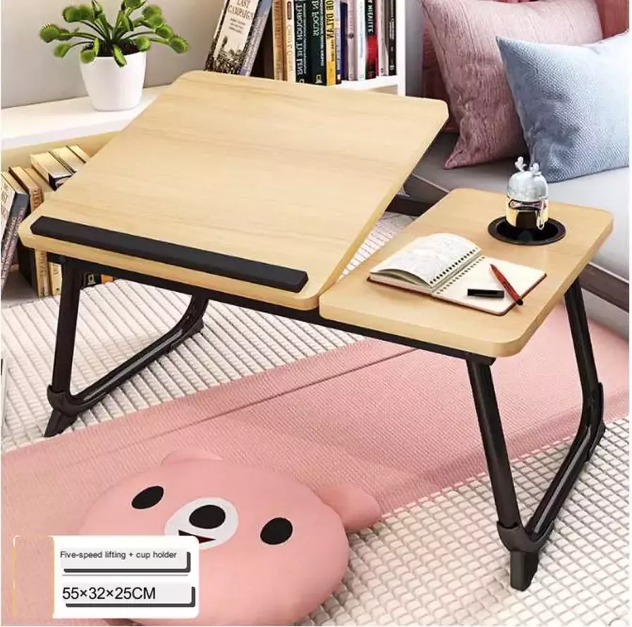 Homevector Laptoptafel hout-55*32*25CM-5 verstelstanden Bedtafel Banktafel Laptoptafel verstelbaar LaptoptafeltjeLaptopstandaard Ontbijttafel Ontbijt op bed