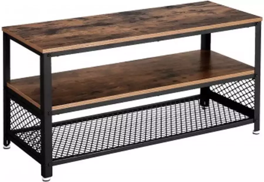Homeza HelloHomy TV Meubel met 3 Uitneembare Textiel Lades 3 Niveau's TV Meubels Industrieel