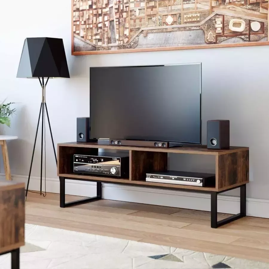 Homfa Tv Meubel Industrieel Tv Meubel Hout Kast Industrieel Tv Meubel Industrieel Zwart Metaal Industriele Kast Hout Metaal