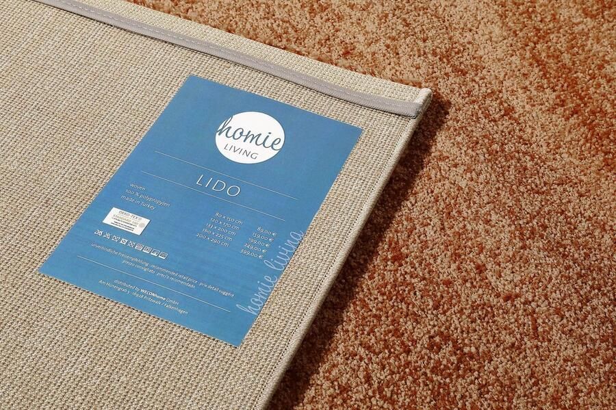 Homie Living Lido Laagpolig vloerkleed 80x150 cm caramel