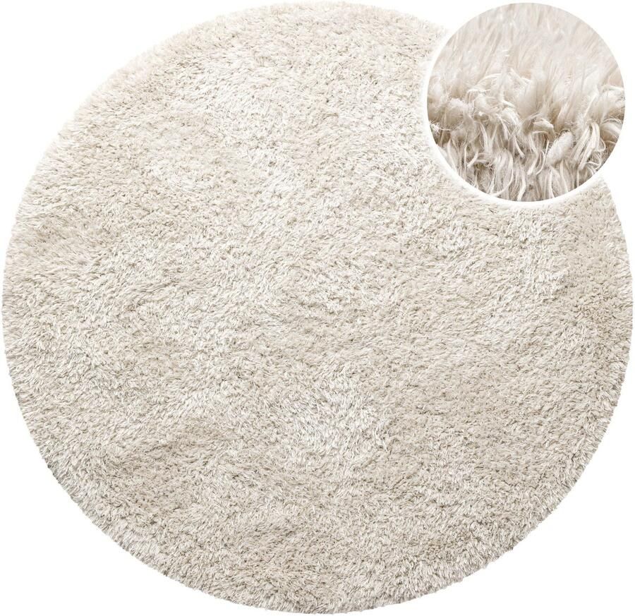 Homie Living Matteo Hoogpolig vloerkleed 80x150 cm crème beige