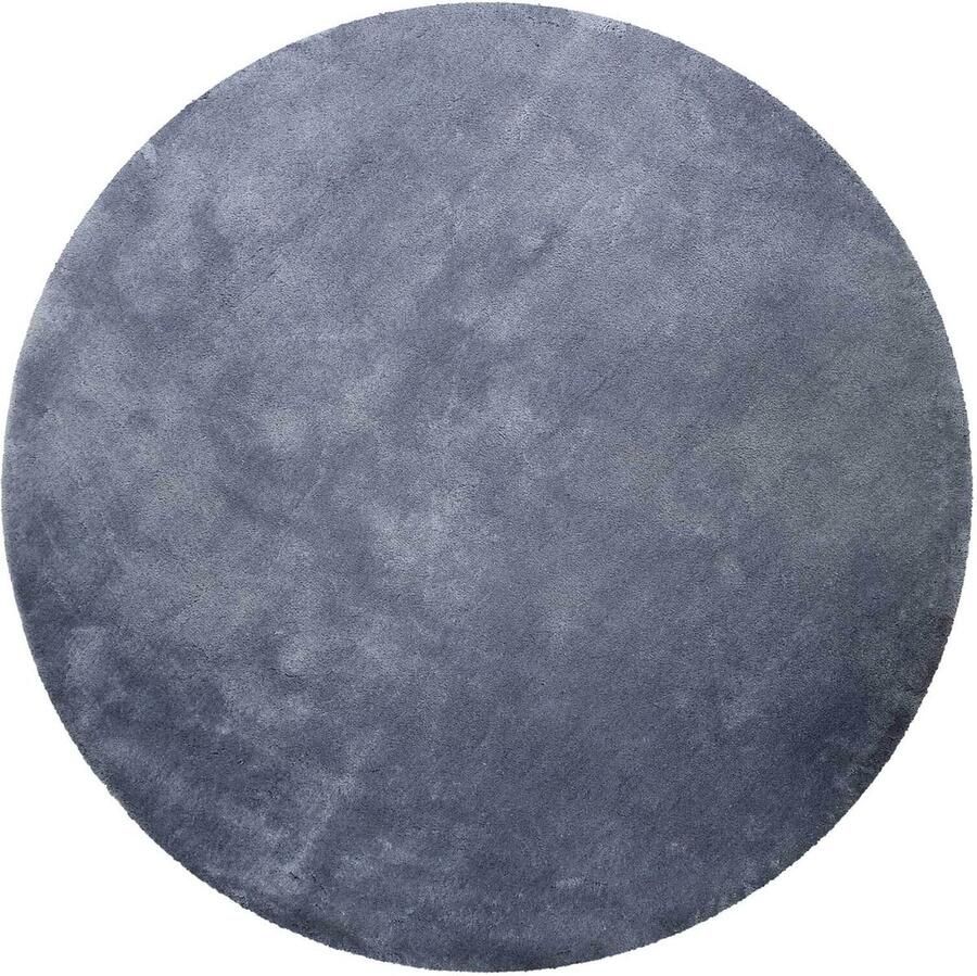 Homie Living Pisa Hoogpolig vloerkleed 200 cm rond Grijs blauw