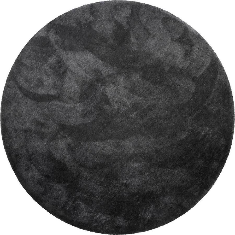 Homie Living Pisa Hoogpolig vloerkleed 120 cm rond antraciet