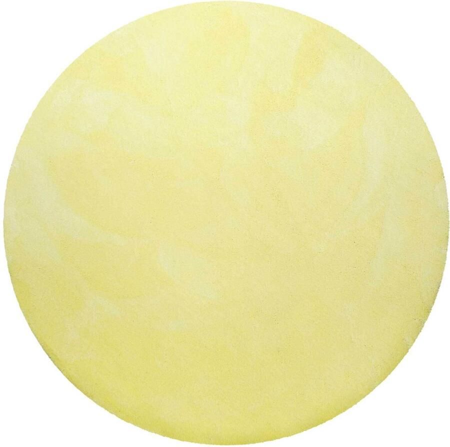 Homie Living Pisa Hoogpolig vloerkleed 200 cm rond geel