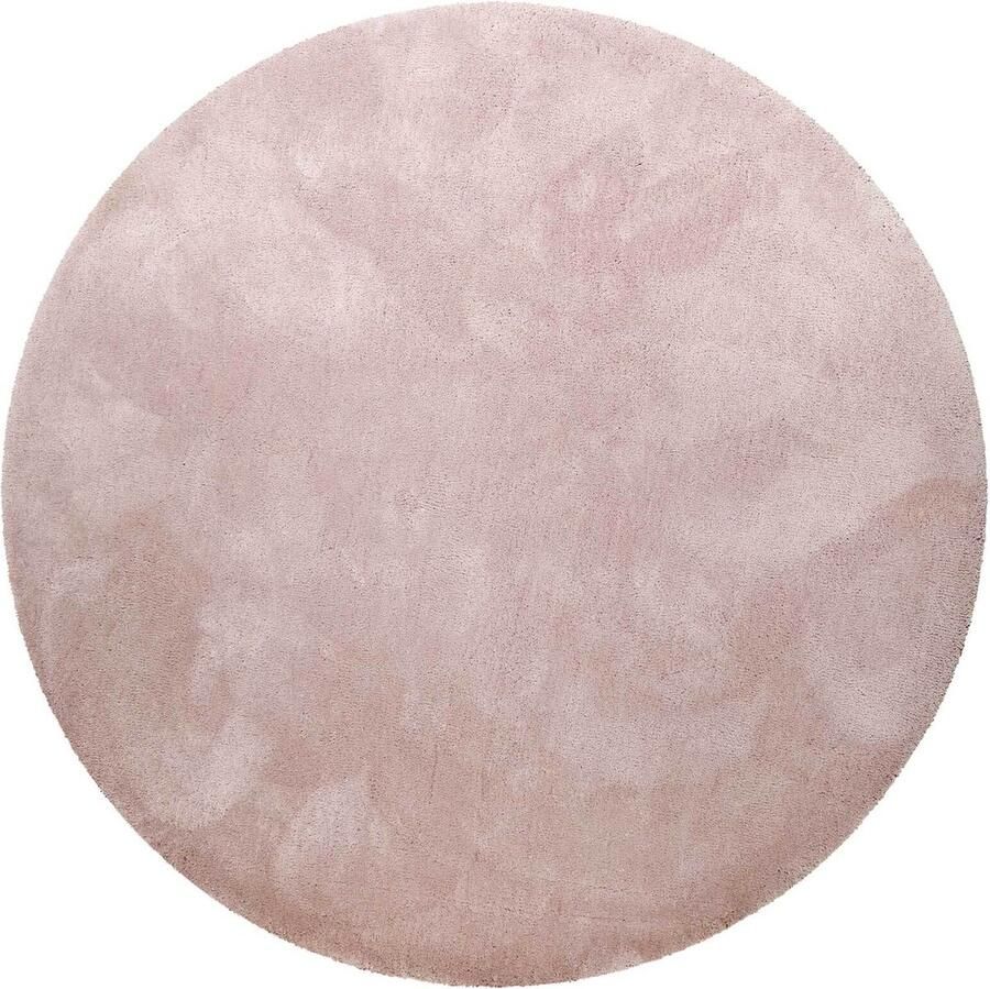 Homie Living Pisa Hoogpolig vloerkleed 200 cm rond Oudroze