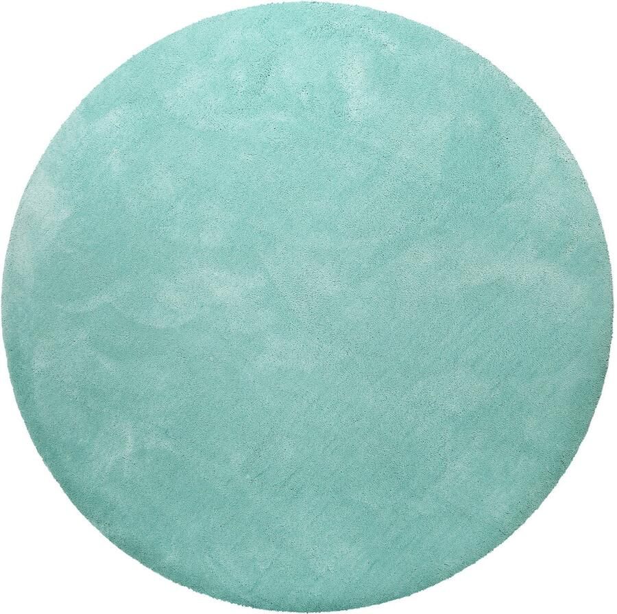 Homie Living Pisa Hoogpolig vloerkleed 200 cm rond turkoois