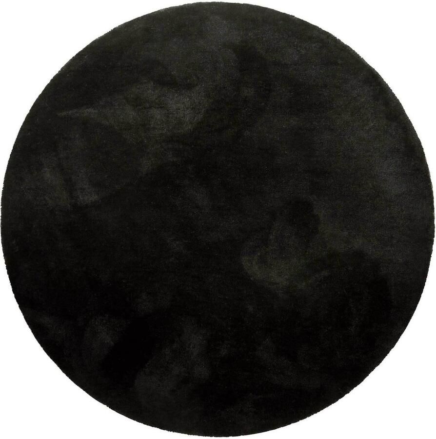 Homie Living Pisa Hoogpolig vloerkleed 120 cm rond zwart