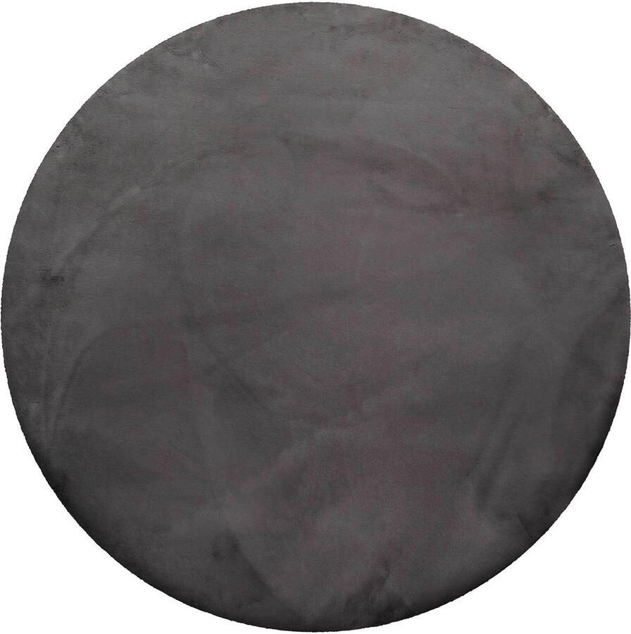 Homie Living Vita Hoogpolig vloerkleed 100 cm rond antraciet