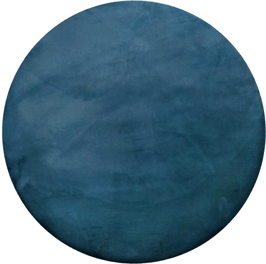 Homie Living Vita Hoogpolig vloerkleed 100 cm rond petrol