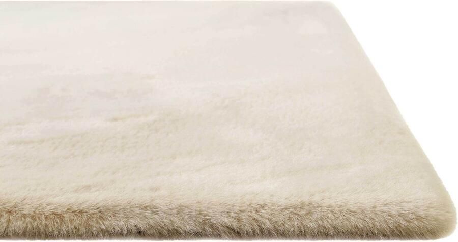 Homie Living Vita Hoogpolig vloerkleed 150 cm rond crème beige