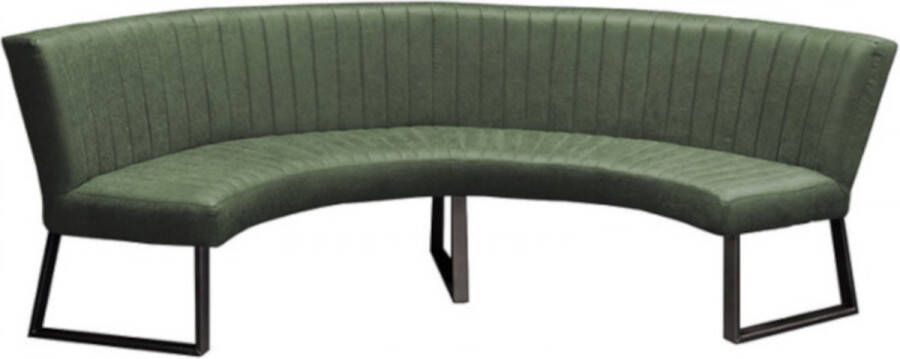 HomingXL Eetkamerbank Hengelo geschikt voor ronde tafel 130 cm lederlook Missouri groen 10