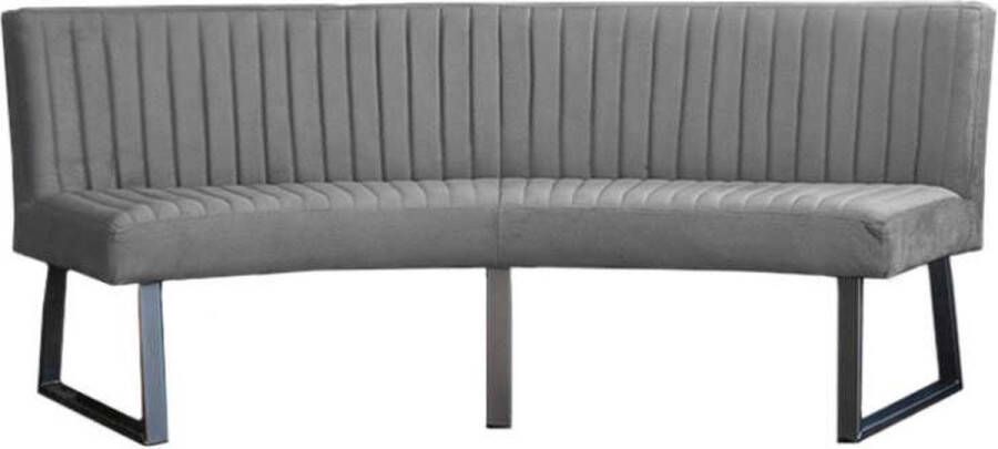 HomingXL Eetkamerbank Oval geschikt voor ovale tafel 240 cm stof Element cementgrijs 23