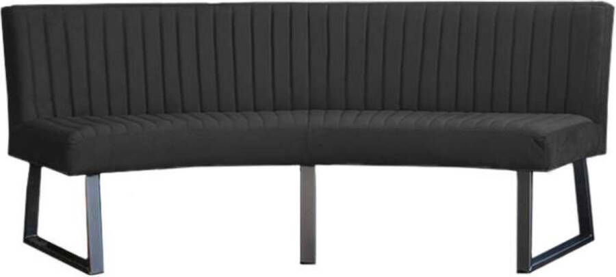 HomingXL Eetkamerbank Oval geschikt voor ovale tafel 240 cm stof Element donkergrijs 22