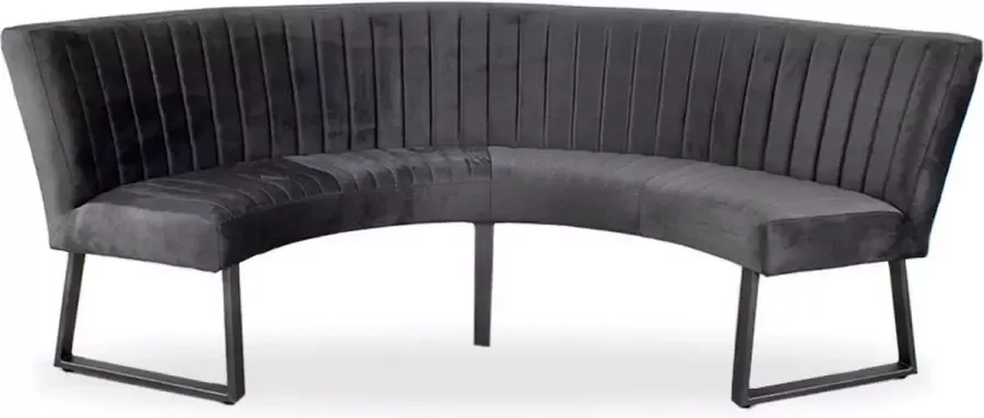 HomingXL Eetkamerbank Hengelo geschikt voor ronde tafel 150 cm stof Element antraciet 01 - Foto 2