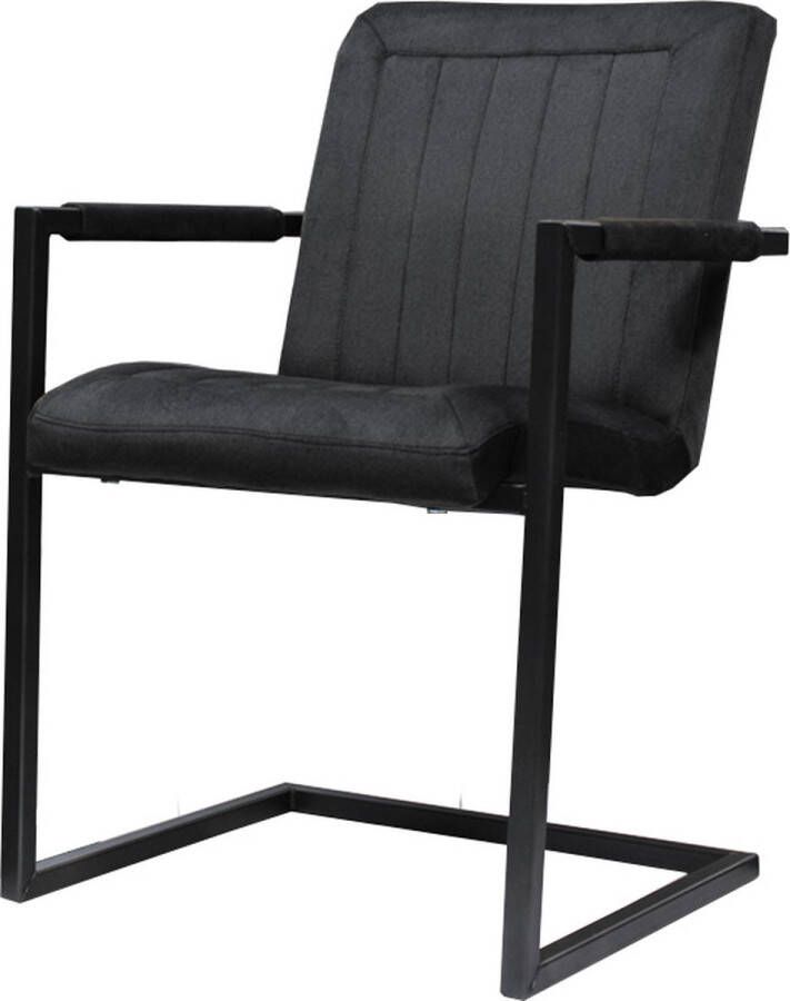 HomingXL Eetkamerstoel Lara met leuning stof Element antraciet 01