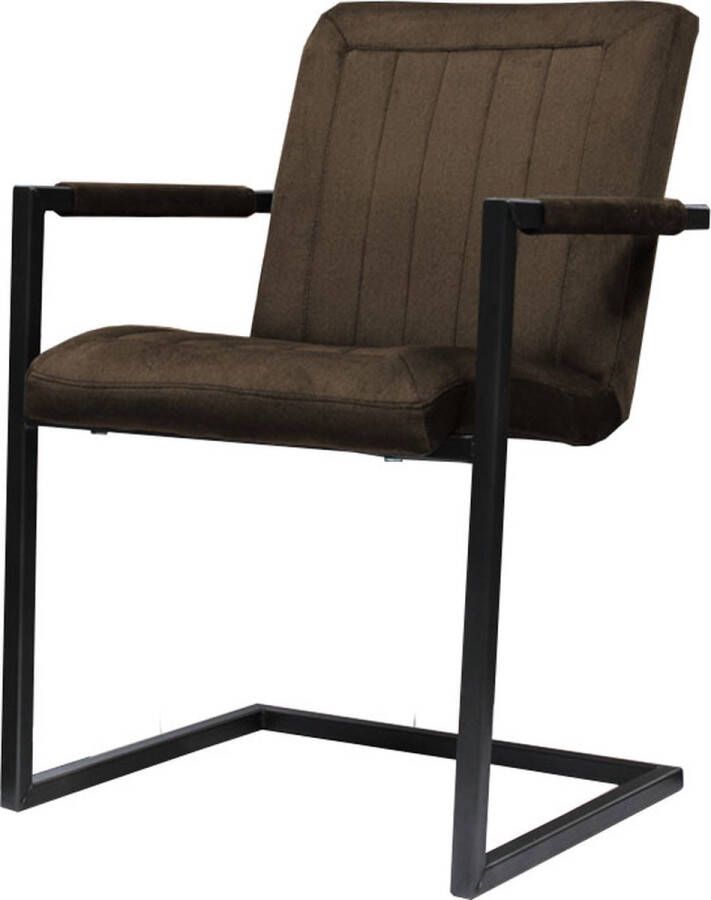 HomingXL Eetkamerstoel Lara met leuning stof Element donkerbruin 25