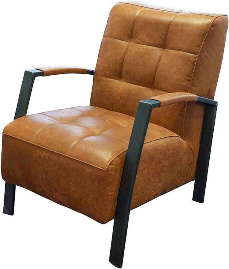 HomingXL Fauteuil Elba lederlook Missouri cognac 03