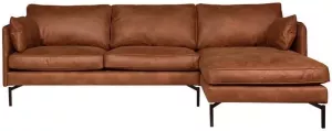 HomingXL Hoekbank Zinnia chaise longue rechts leer Kentucky cognac 09 2 50 x 1 60 mtr breed