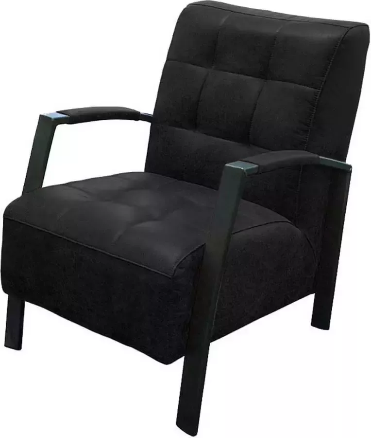 HomingXL Industriële fauteuil Elba leer Colorado antraciet 01 61 cm breed