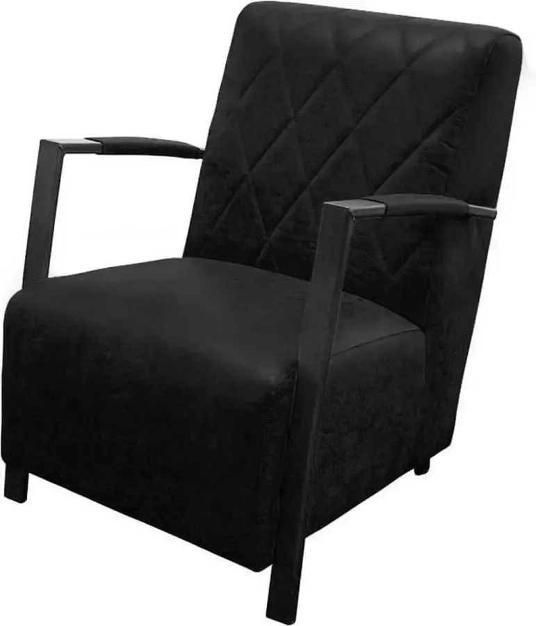 HomingXL Industriële fauteuil Isabella leer Colorado antraciet 01 65 cm breed