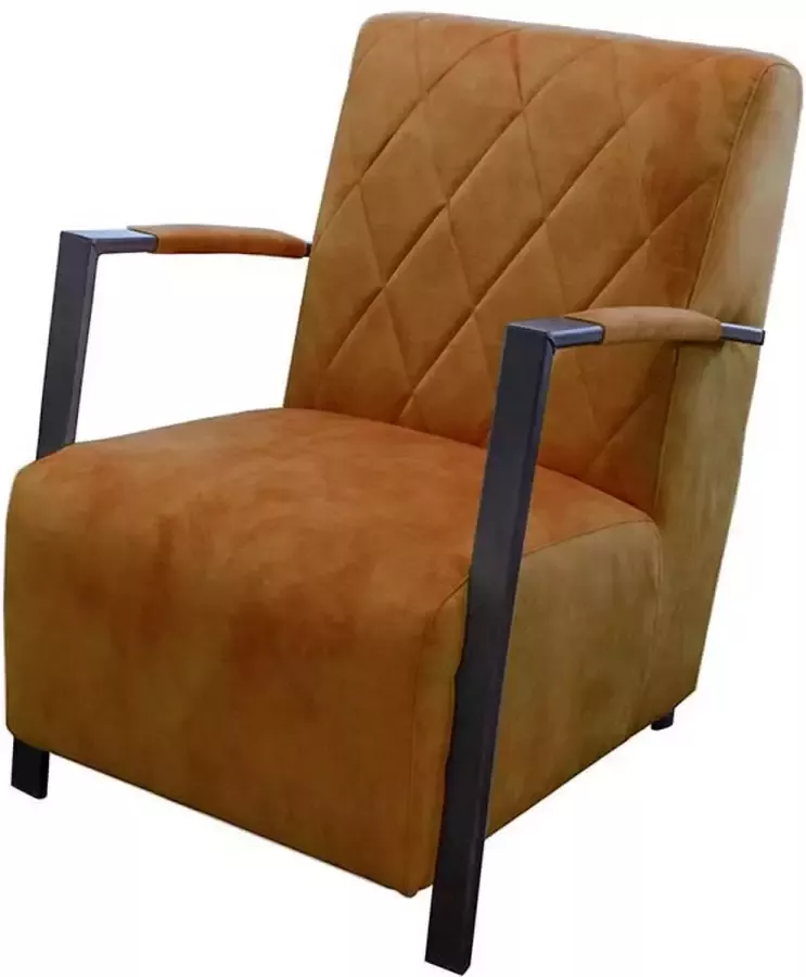 HomingXL Industriële fauteuil Isabella velours Adore cognac 28 65 cm breed