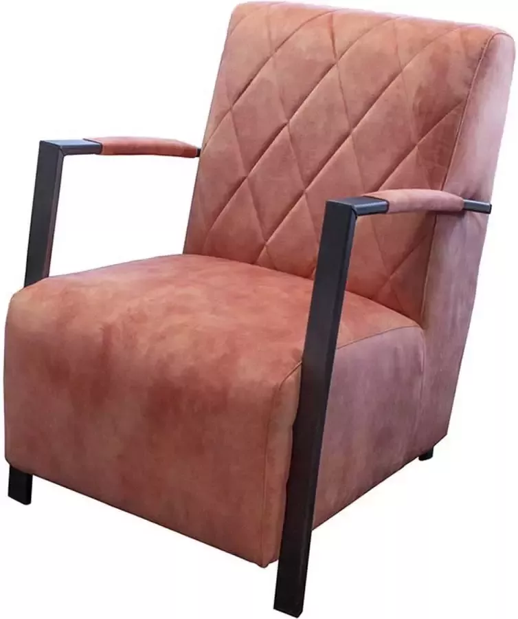 HomingXL Industriële fauteuil Isabella velours Adore roze 166 65 cm breed