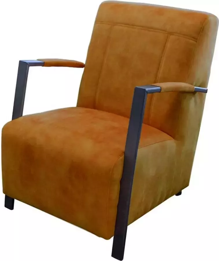 HomingXL Industriële fauteuil Rosetta velours Adore cognac 28 64 cm breed