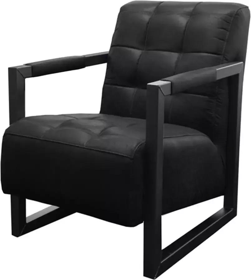 HomingXL Industriële fauteuil Salina leer Colorado antraciet 01 60 cm breed